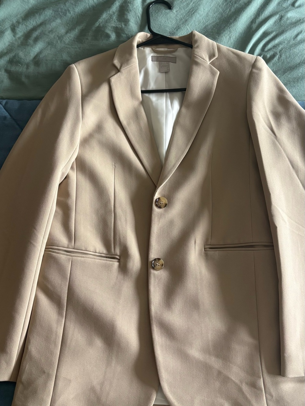 Womens Beige Oversized Blazer